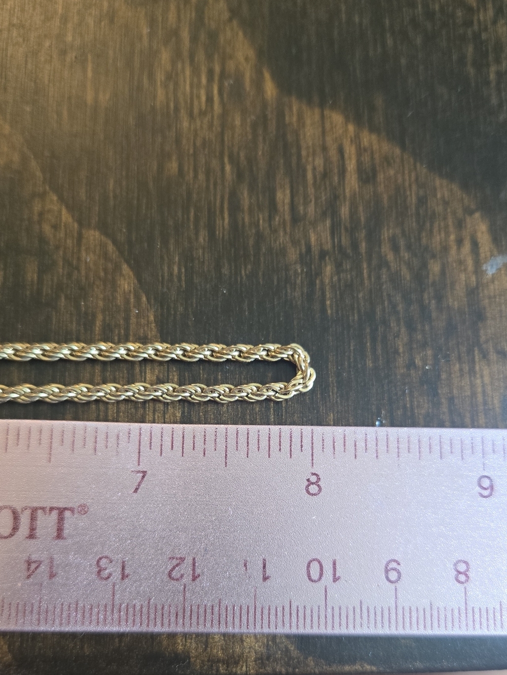 Gold Tone Rope Chain Necklace - Picture 3 of 3